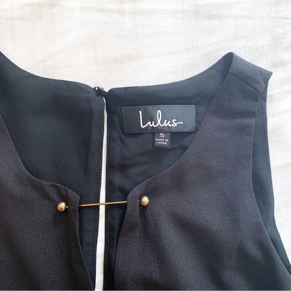 NWT Lulus Near to Bar Black Shift Dress Flowy Sleeveless V-Neck size small - Picture 9 of 10